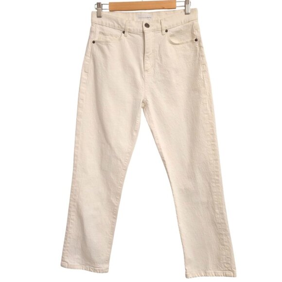 LOFT Women’s High Waist Straight Crop Jeans White Denim Size 27 4 Stretch Casual - Picture 1 of 6